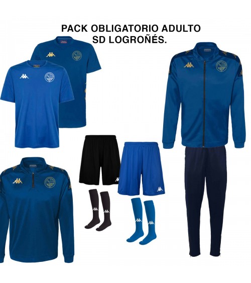 Pack-fútbol-base-equipacion-amateur-kappa-sd-logroñés-camiseta-medias-shorts-sudadera-chándal