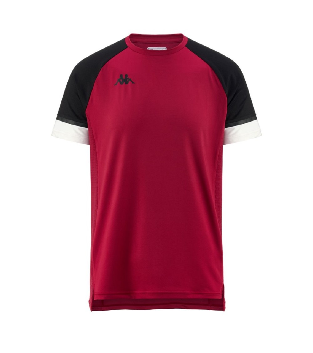 camiseta-padel-hombre-modelo-komat-dinasy-kappa-coleccion-pádel-camisetas-técnicas-deportivas-negro-rojo-blanco